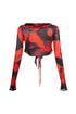 Amelia Mesh Print Ruffle Top